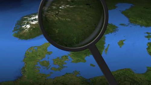 Videohive - Magnifying Glass Finds Gothenburg City on the Map - 39685583 - 39685583