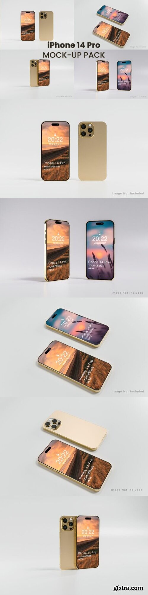 Gold IPhone 14 Pro Mockup