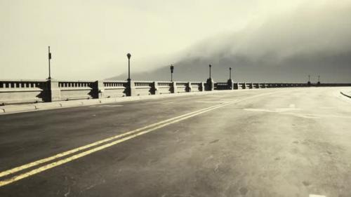 Videohive - Illuminated Empty Road Bridge in a Fog - 39709565 - 39709565