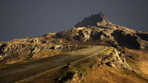 Videohive - Rural Landscape with Abandoned Road at the Atlantic Coast of Scotland - 39710517 - 39710517