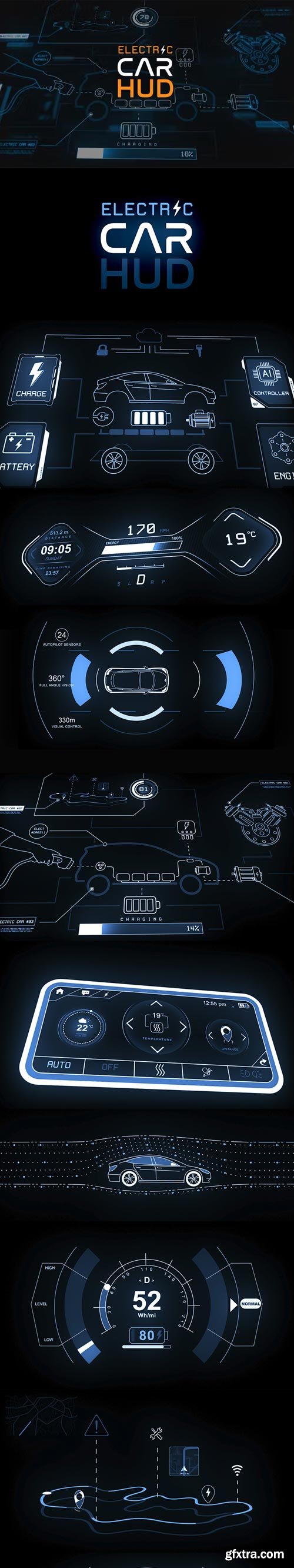 Videohive Electric Car HUD 39149452 » GFxtra