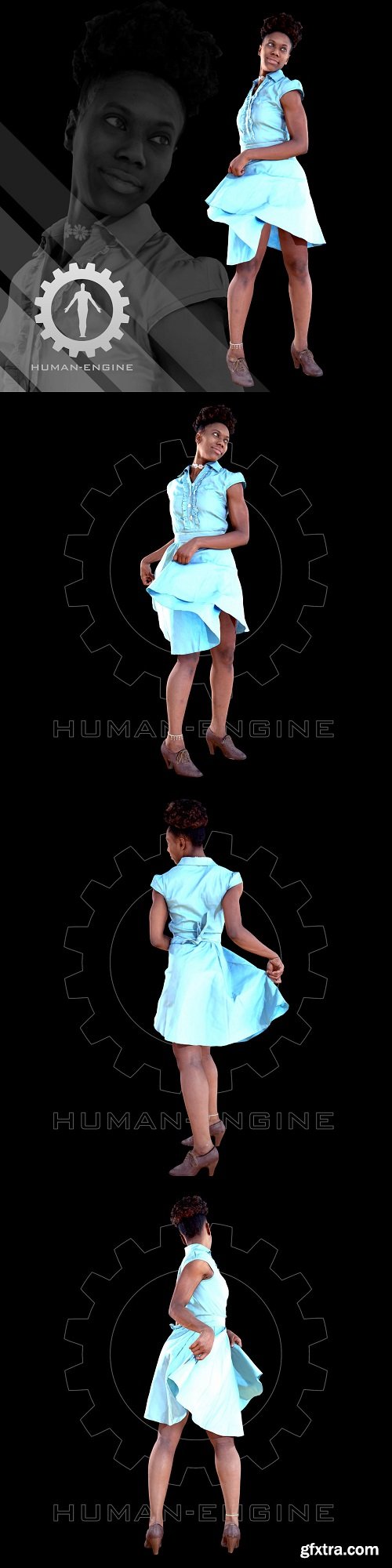 Female Scan - Tiana in Blue Dress