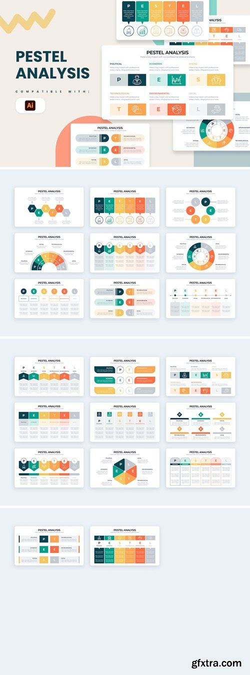 Business PESTEL Analysis Illustrator Infographics RRA2XTT