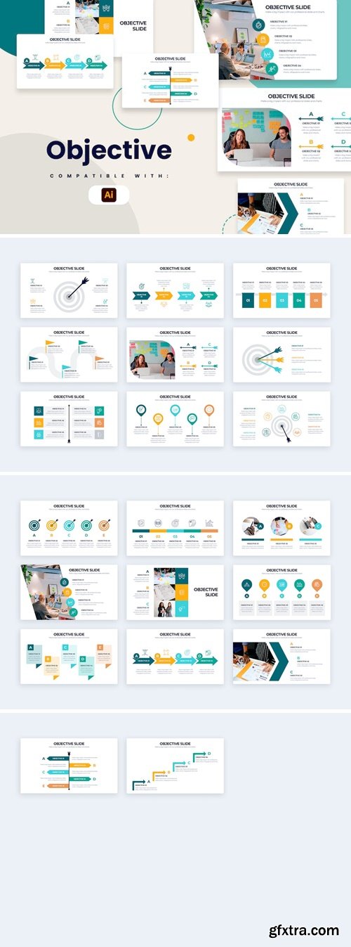 Business Objective Slides Illustrator Infographics VKNDUKY