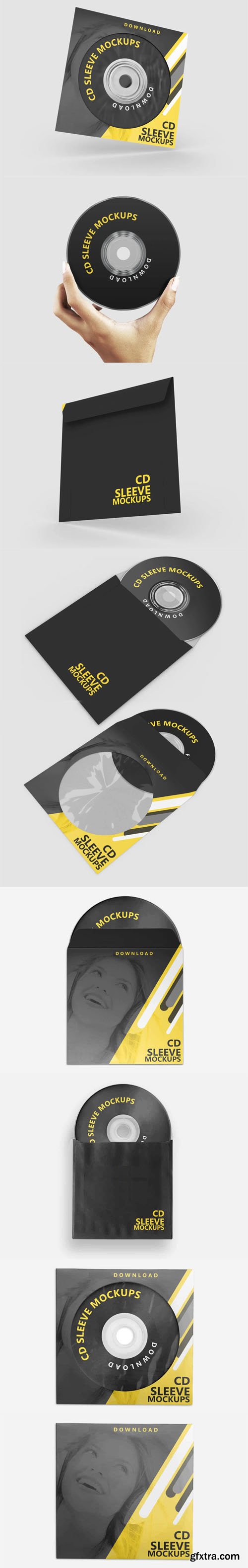 CD Sleeve PSD Mockups Templates