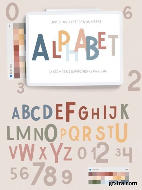 Alphabet Stamps Brushes for Procreate