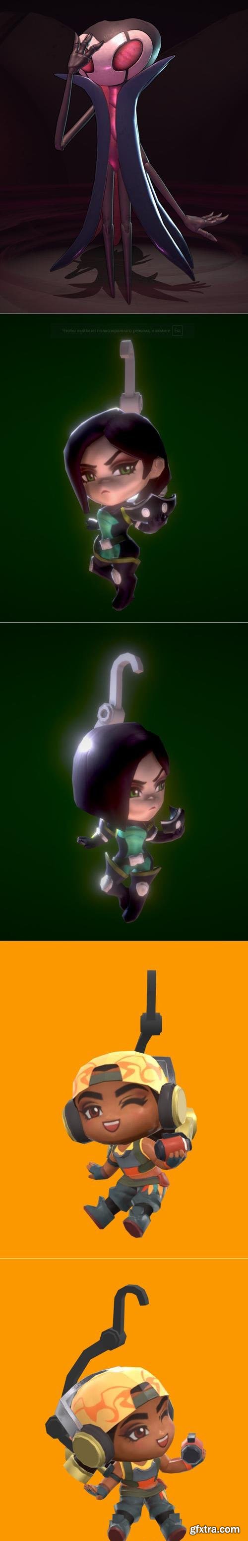 Grimm and Valorant - Viper, Raze Chibi (Keychain) – 3D Print