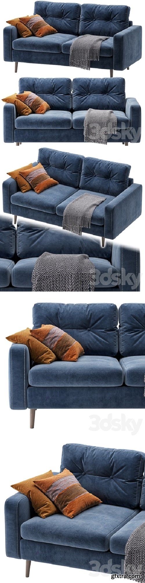 Sofa Deans Mini Velvet Blue