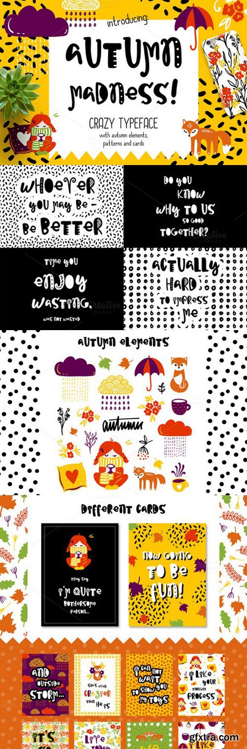 Autumn Madness Typefase Elements