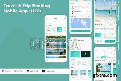 Travel & Trip Booking Mobile App UI Kit DFPKYVZ