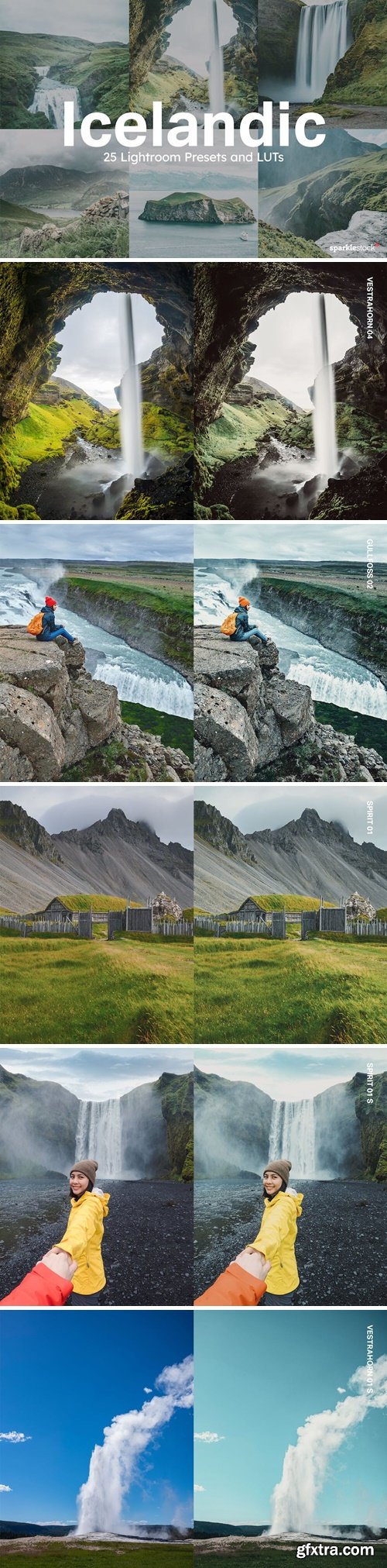 25 Icelandic Lightroom Presets and LUTs UPHGBZM