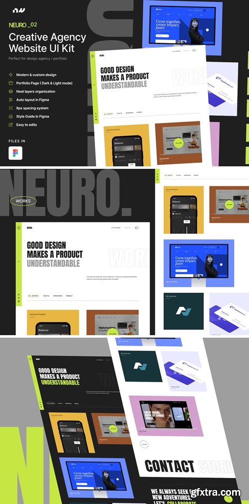 NEURO_02 - Creative Agency UI Kit - Portfolio MJHRXHL