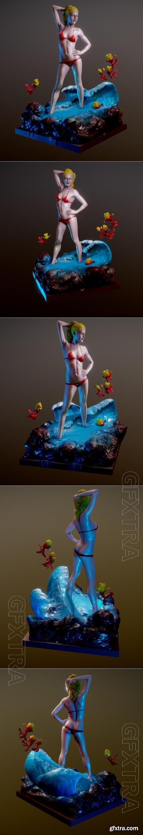 Pinup Girl (High Poly) 3D Print