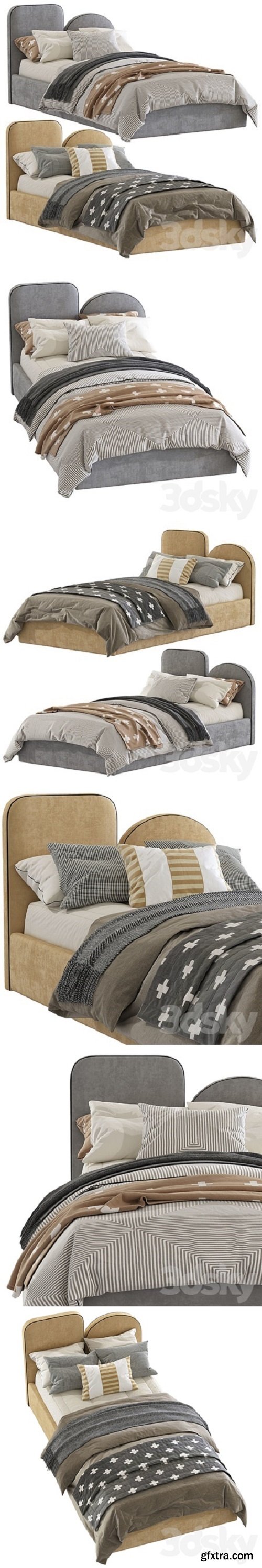 Bed with a soft headboard 9