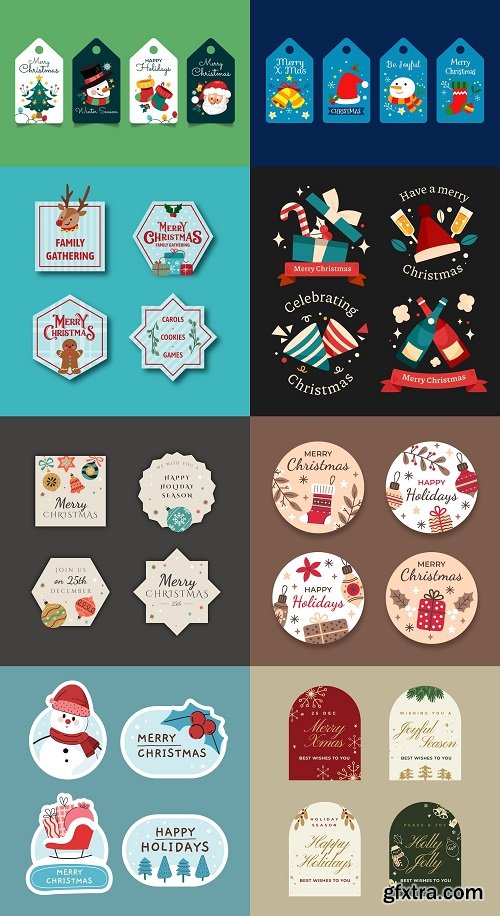 Labels collection for christmas season celebration