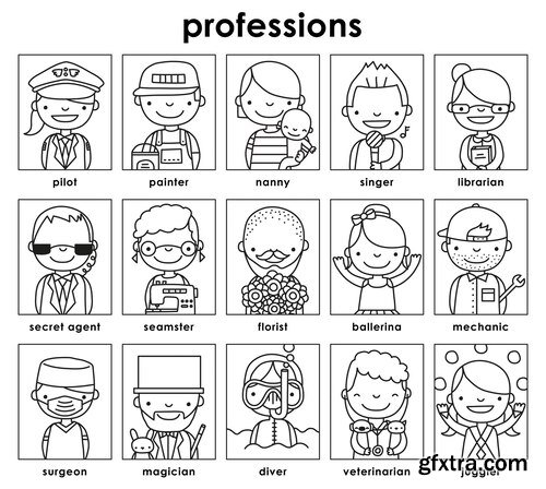 Profession vector illustration set