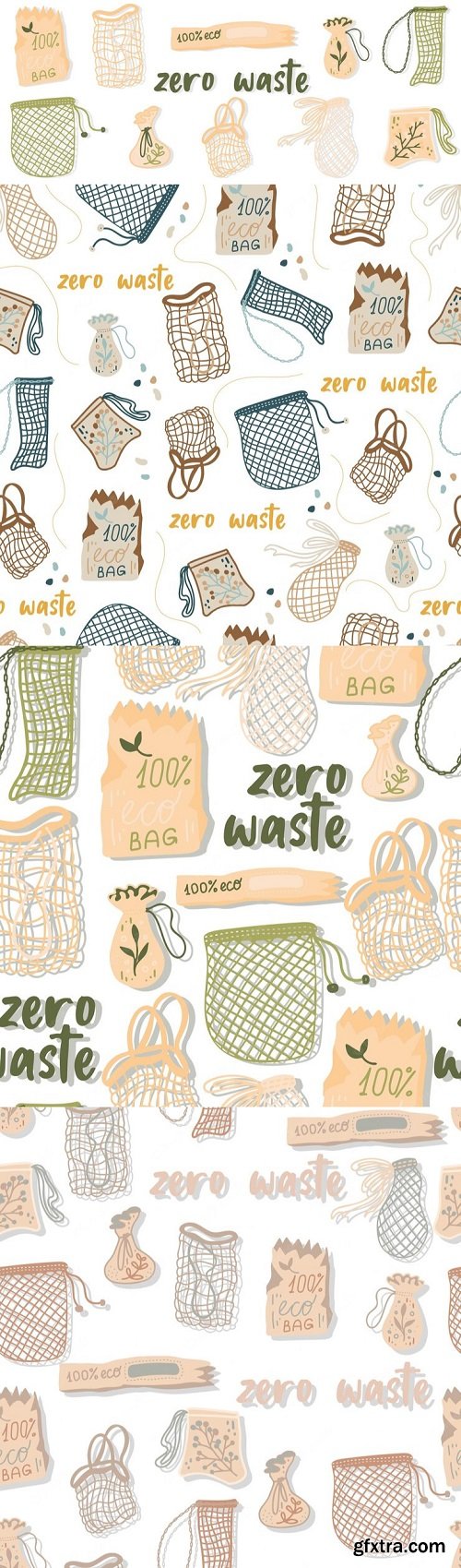 Mesh or mesh shopping bags for eco friendly living vector