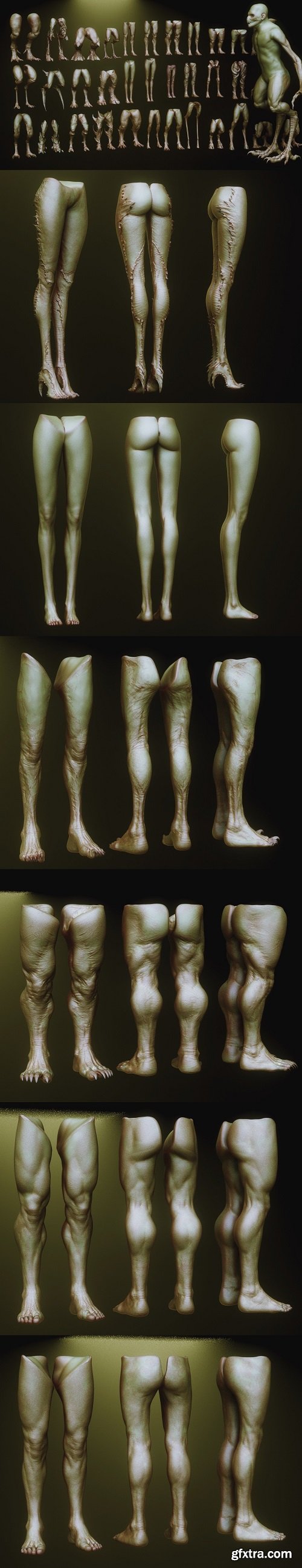 LEGS - 33 Character & Creature legs Zbrush Insertmesh Brush