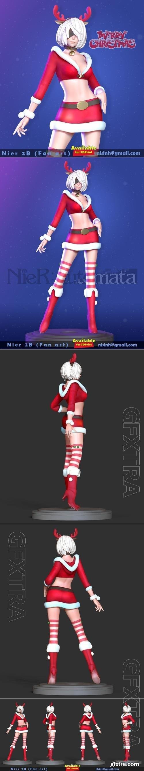 Nier 2B - Merry Xmas 3D Print