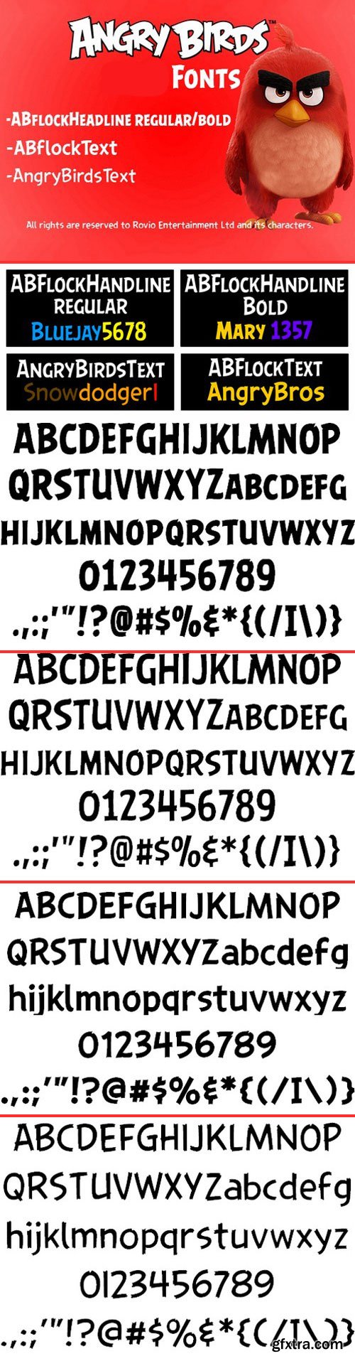 ABFlockText Font Family angry birds