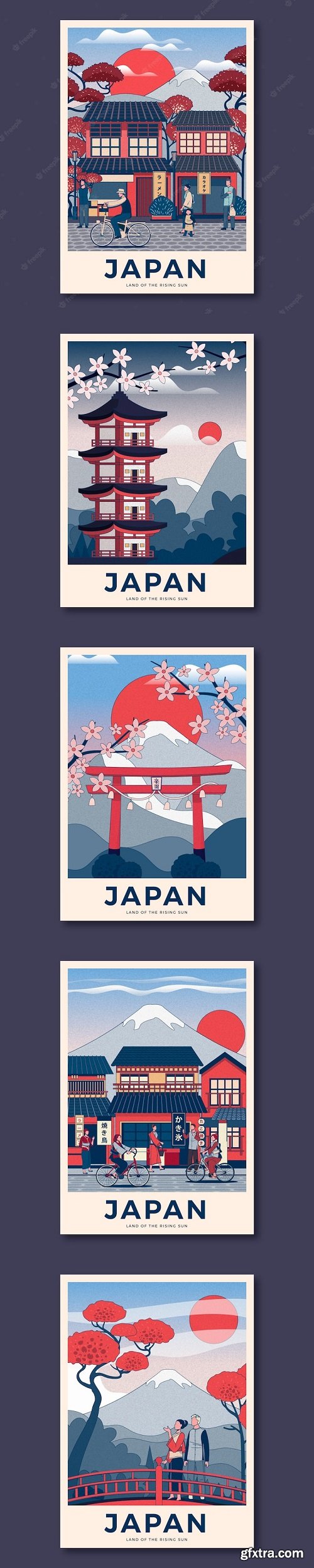 Hand drawn japan poster design