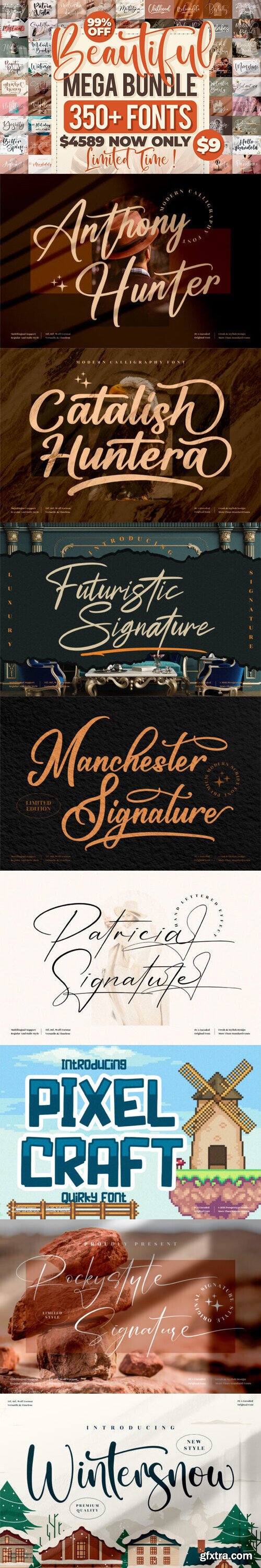 Beautiful Fonts Mega Bundle