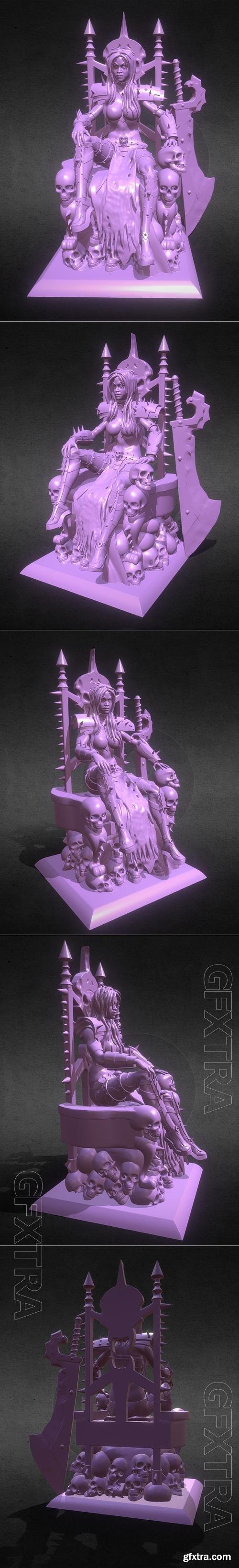 Killer Woman Death God Sculpture 3D Print