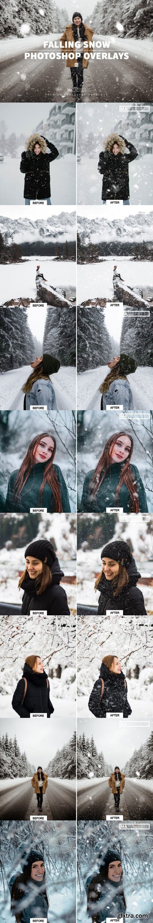 60 FALLING SNOW OVERLAYS