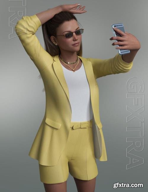 dForce Spring Blazer Outfit for Genesis 8 and 8.1 Females