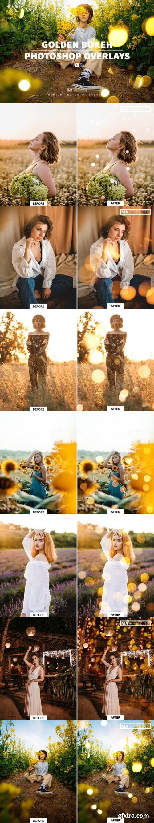 100 GOLDEN BOKEH OVERLAYS