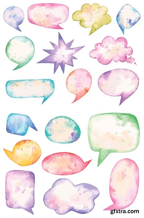 Watercolor speach bubble clipart