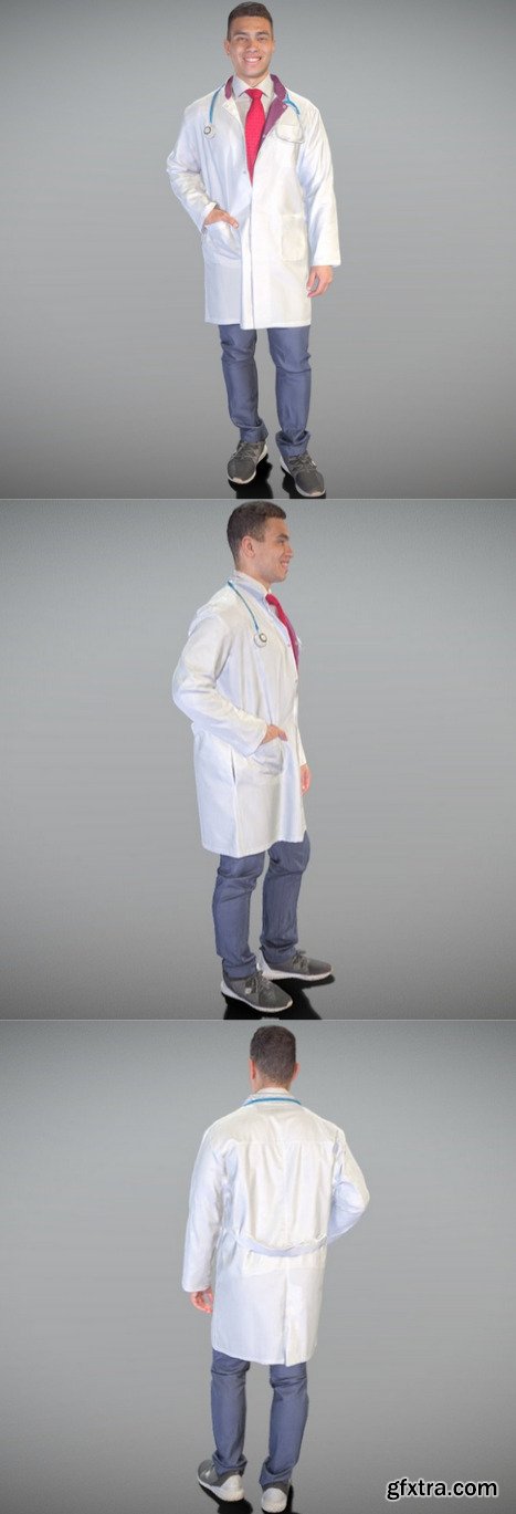 Charming young doctor smiling 172 3D Model