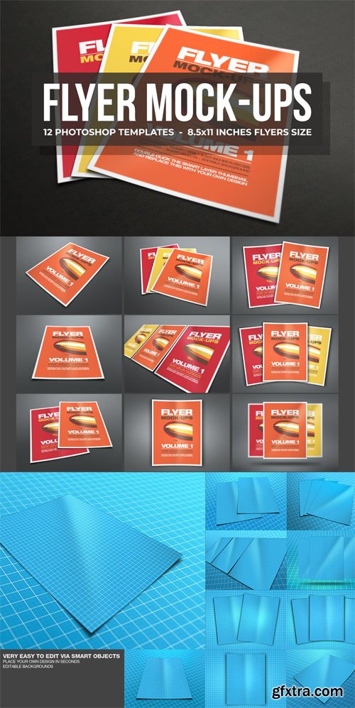 10 Photorealistic Flyers PSD Mockups Templates