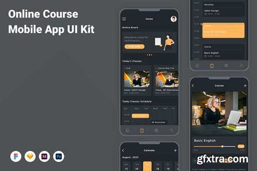 Online Course Mobile App UI Kit 7XG994U