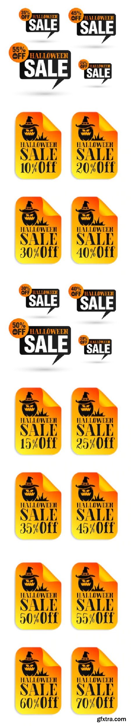 Halloween sale tag set