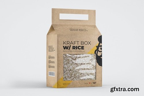 Kraft Paper Packaging Rice Box Mockup 8FXY4ME