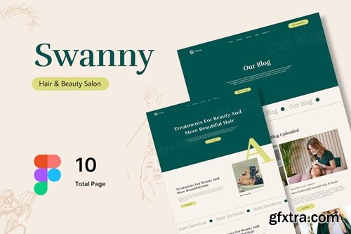 Swanny - Hair & Beauty Salon Figma Template B5ECLPE