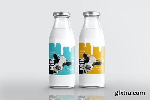 Milk Glass Bottle Mockup 7JNATCV