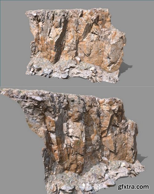 Large Cliff Scanned 3D Model