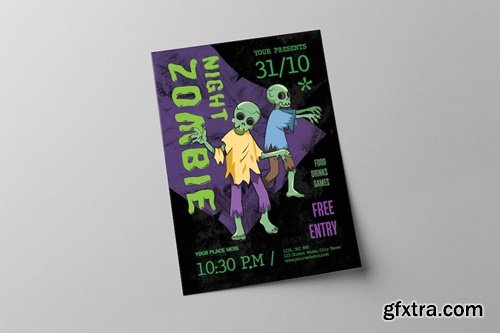 Halloween Party Flyer | Night Zombie CTNXXZE