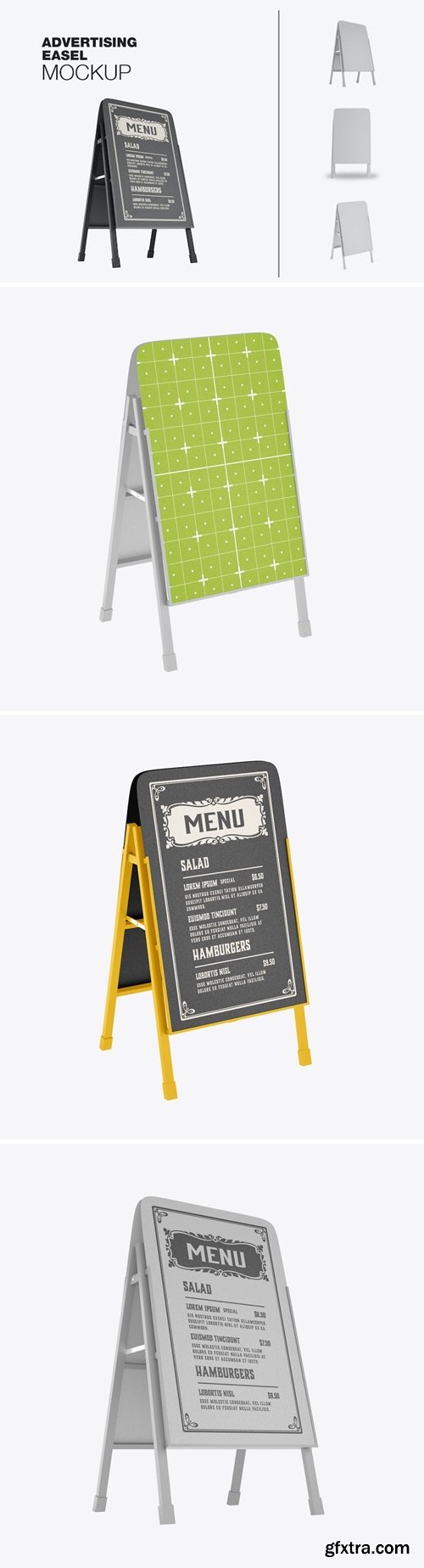 Metallic Restaurant Menu Board Mockup H2V2GZJ