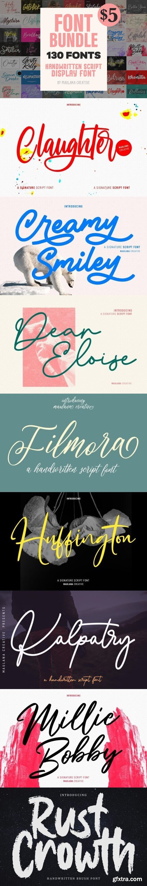 FONT BUNDLE - Handwritten Script Display