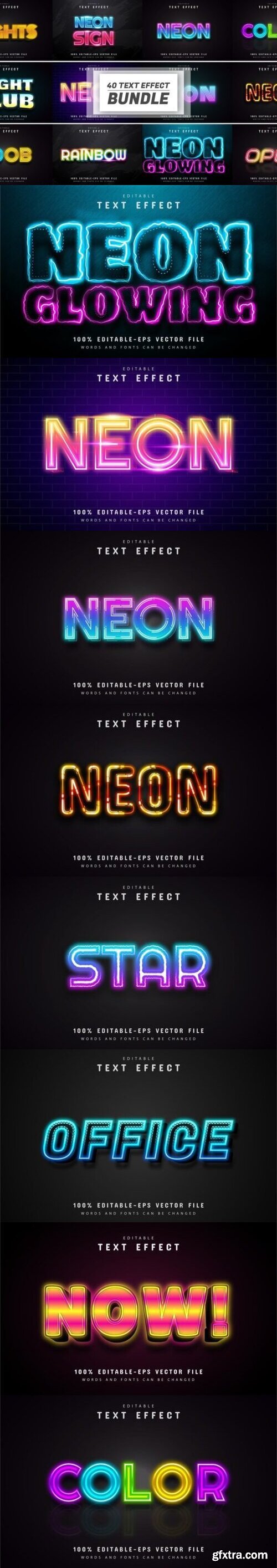 Neon Text Effect Editable (bundle)