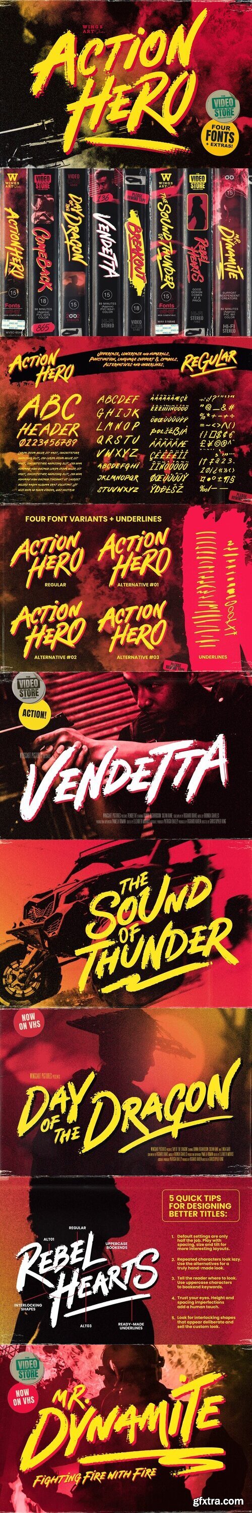 CreativeMarket - Action Hero - 80s Movie Poster Font 7345738