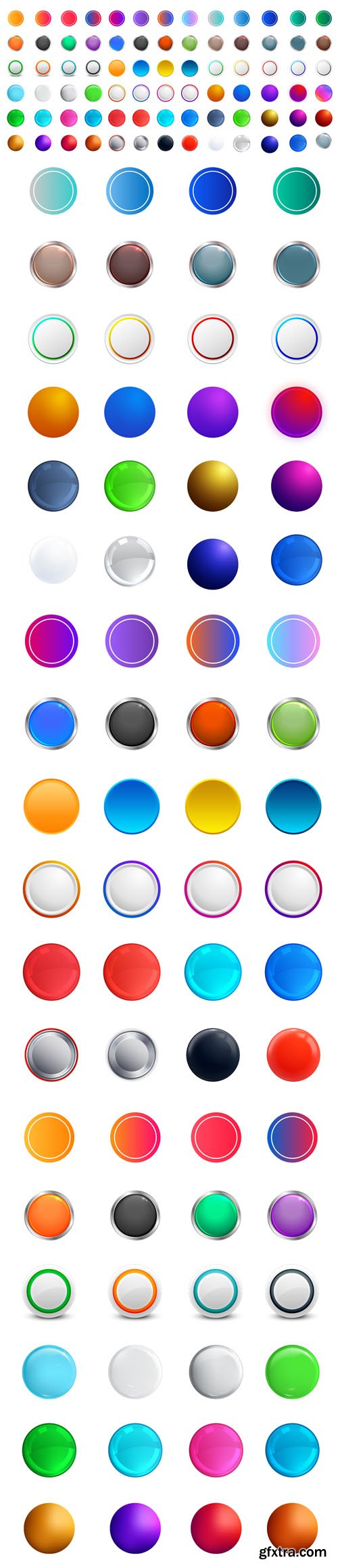 80+ Icons - Buttons Vector Templates