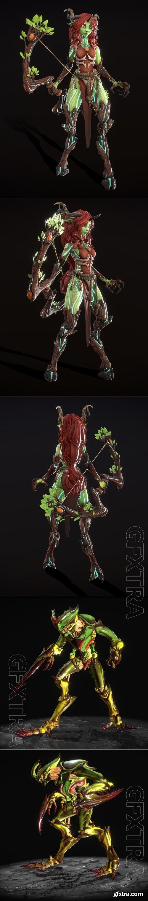 Mielikki The Forest Spirit and Coleoptera Pugnator 3D Print