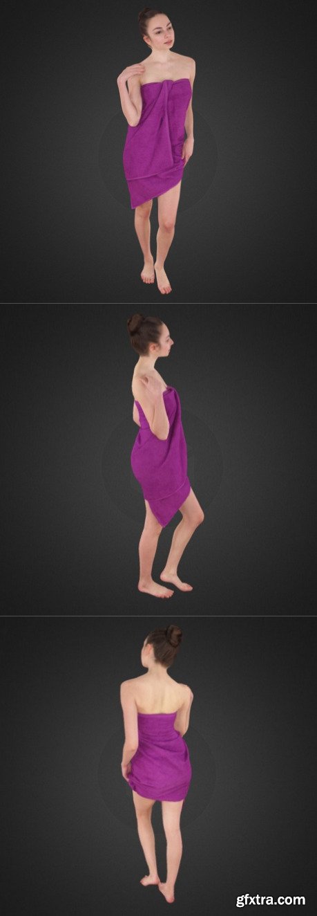 Naked Girl After Bath 3D Model