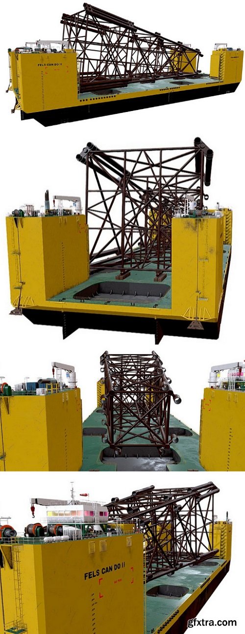 Heavy Lift Carriers barge FELS CAN DO II 3D Model Product Preview