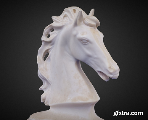 Classical horse head sculpture 3D Model