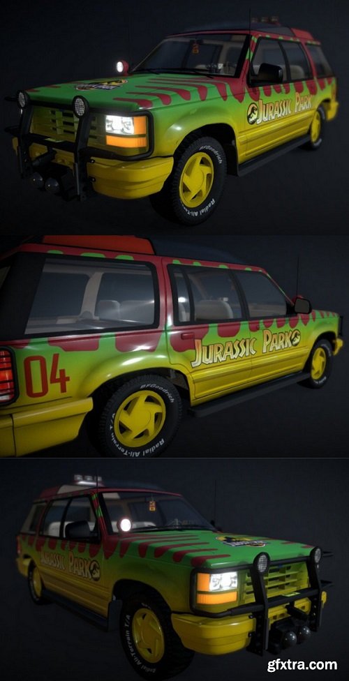 Jurassic Park SUV 3D Model